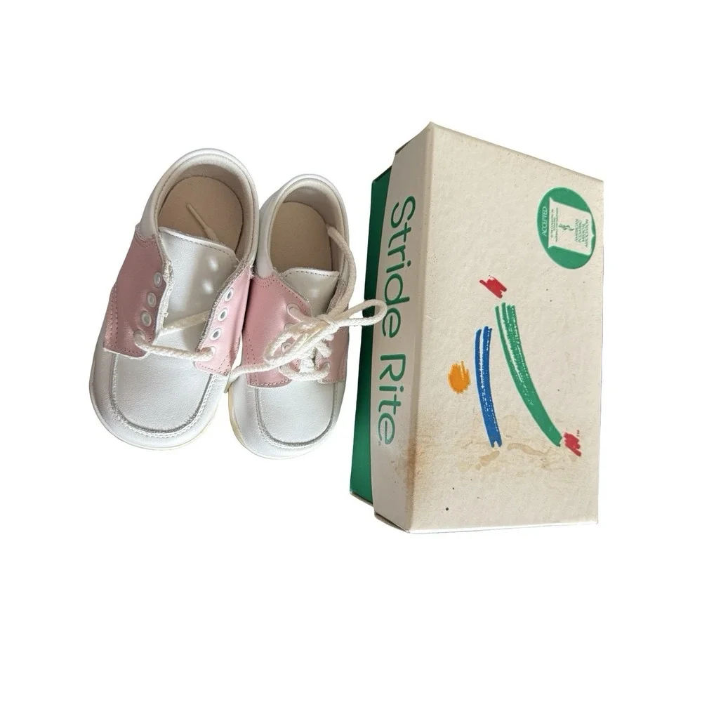 Stride Rite bunny hop‎ pink white saddle shoes size 5 1/2 E